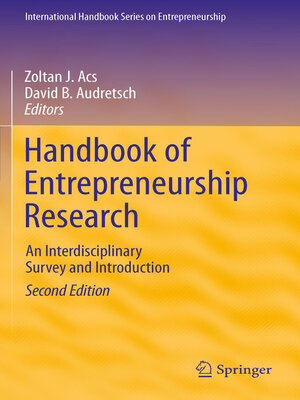 cover image of Handbook of Entrepreneurship Research